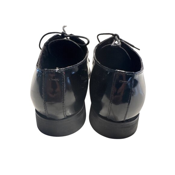 Via Spiga Mens Black Patent Leather Oxford Dress Shoes Size 10.5 E SKU 7285